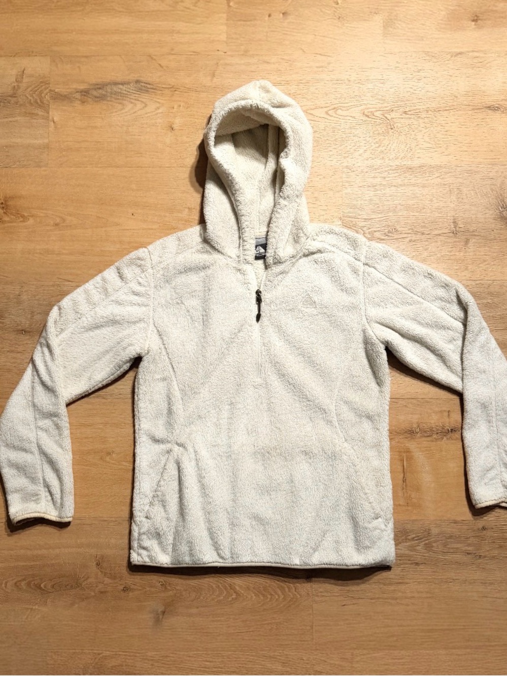 VINTAGE NIKE ACG Cream Sherpa Deep Pile Fleece Half Zip Pullover Hoodie M